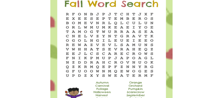 Fall Word Search 2022