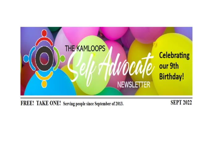 The Kamloops Self Advocates Newsletter September ,2022 Edition