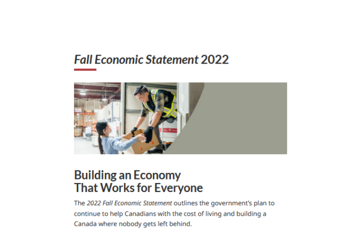 Fall Economic Statement from Federal Govt
