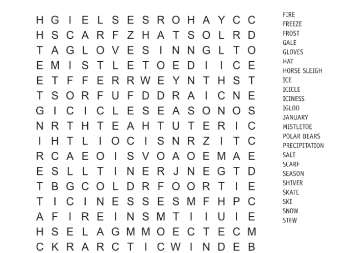 Winter Word Search 2022