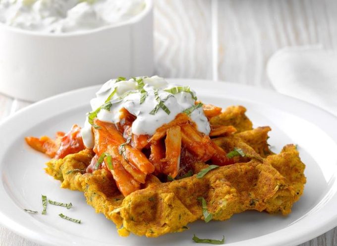 Chicken and Falafel Waffles