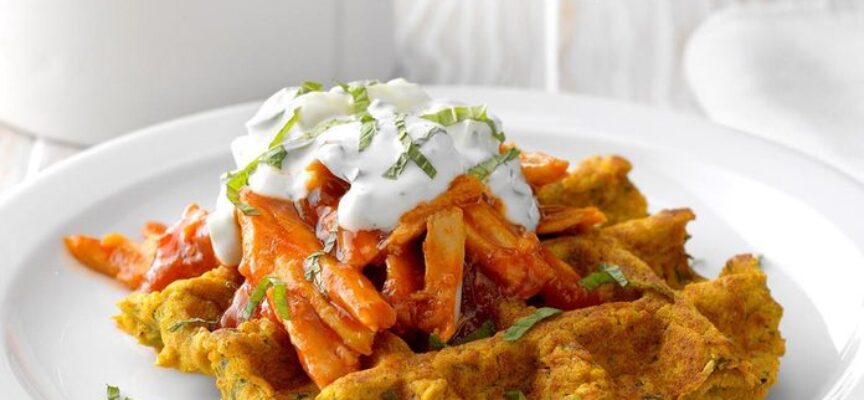 Chicken and Falafel Waffles