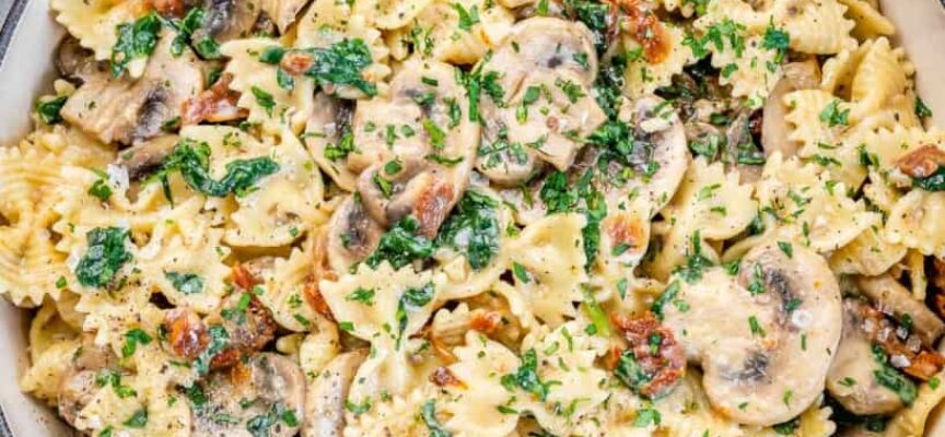 Spinach and Mushroom Pasta 