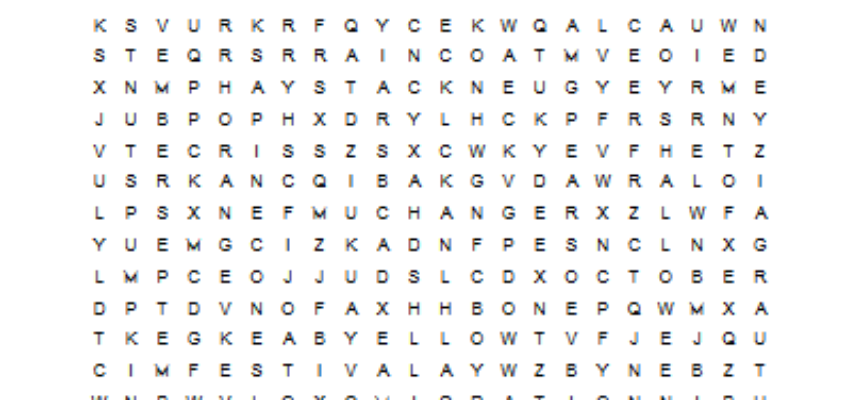 Fall Word Search 2023